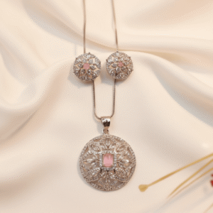 Pink AD Pendant Set | Radiant Jewels Store
