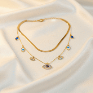 Anti Tarnish Evil Eye Chain | Radiant Jewels Store