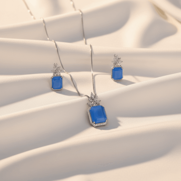 Blue Crystal Pendant Set | Radiant Jewels Store