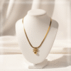 Anti-tarnish-Bow-&-Heart-Shape-Pendant RJS| Radiant jewels store