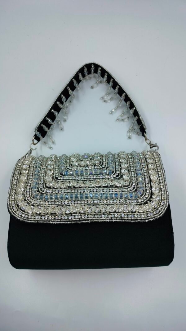 Black and Silver Evening Party Handbag