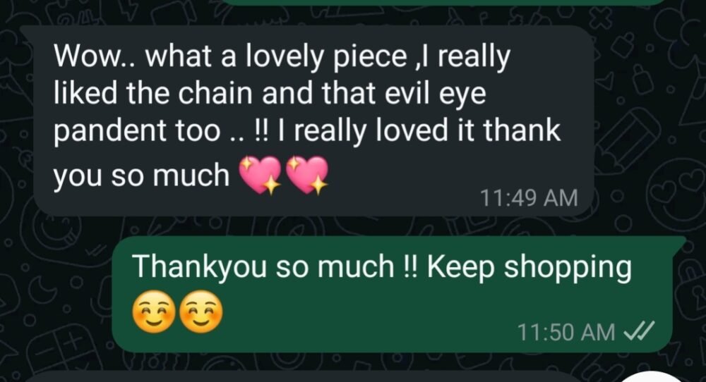 Customer review for evil eye pendant and chain – www.radiantjewels.store