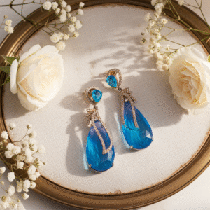 Aqua Crystal Earrings | Radiant Jewels Store