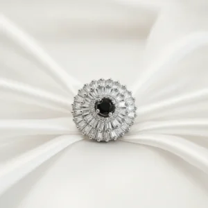 Black CZ Halo Ring | Radiant Jewels Store