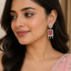 Carved Pink CZ Drops | Radiant Jewels Store