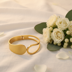 Contemporary Gold Wave Bracelet rjs | Radiant Jewels Store