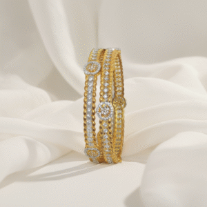 Double-Layer Golden Crystal Bangles | Radiant Jewels Store
