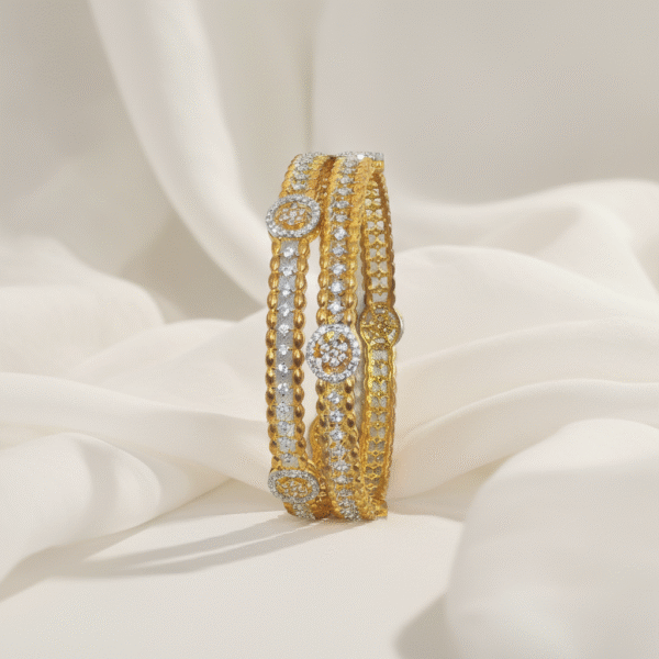Double-Layer Golden Crystal Bangles | Radiant Jewels Store