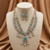 Dual Layer Kundan Necklace Set | Radiant Jewels Store