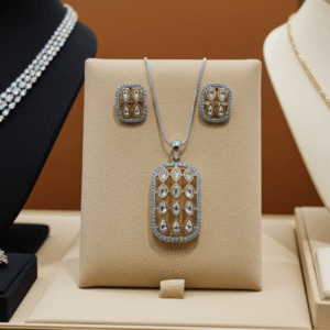 Dual Tone Kundan Pendant Set | Radiant Jewels Store