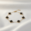 Elegant Black Clover Charm Bracelet | Radiant Jewels Store