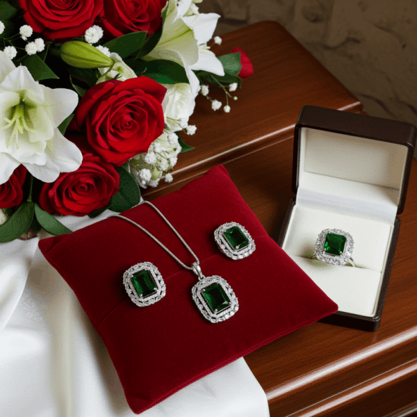Elegant Emerald Stone Jewelry Set | Radiant Jewels Store