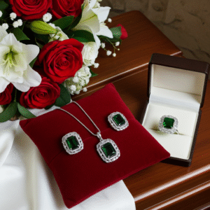 Elegant Emerald Stone Jewelry Set| Radiant Jewels Store
