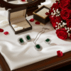 Elegant Emerald Stone Jewelry Set RJS | Radiant Jewels Store