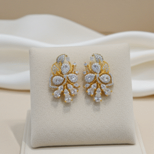 Elegant Gold-Finish Floral Studs | Radiant Jewels Store