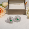 Emerald Green & CZ Stud Earrings RJS | Radiant Jewels Store