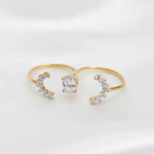 Gold Plated Twin Ring | Radiant Jewels Store