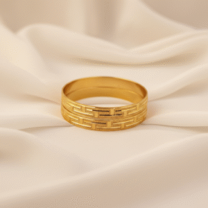 Gold-Toned Textured Kada Bangle | Radiant Jewels Store