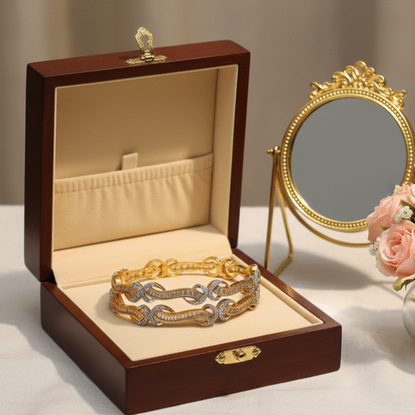 Golden Crystal Bangles (1) | Radiant Jewels Store