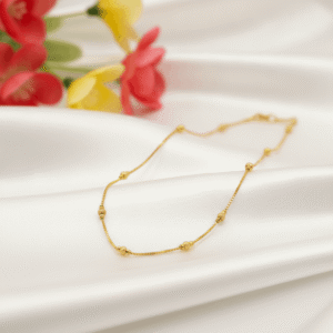 Golden Plated Beaded Chain |Radiant Jewels Store