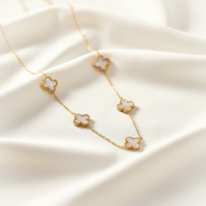 Graceful White Clover Charm Necklace | Radiant Jewels Store