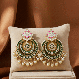 Green Chandbali Earrings| Radiant Jewels Store