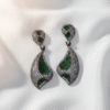  Green & Silver CZ Earrings | Radiant Jewels Store