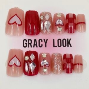 Heart Motif Press-On-Nails www.radiantjewels.store