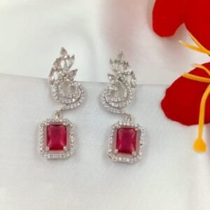 Silver Pink Drop Earrings | www.radiantjewels.store