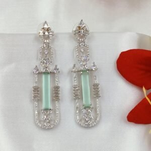 Mint Green Bar Drop Earrings | www.radiantjewels.store