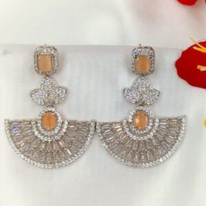 Elegant CZ Stone Fan Earrings | www.radiantjewels.store