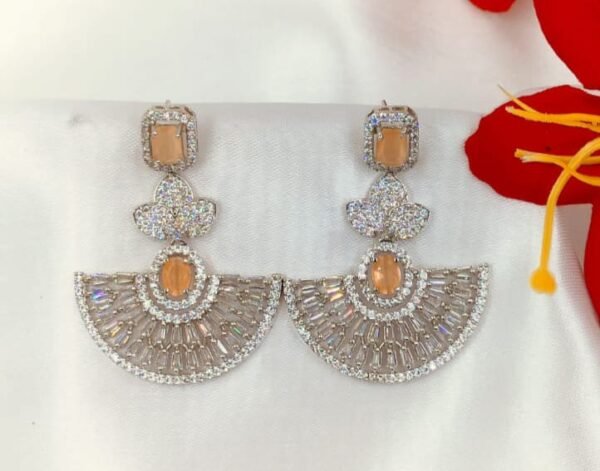 Elegant CZ Stone Fan Earrings | www.radiantjewels.store