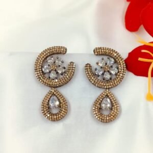 Copper Finish CZ Earrings | www.radiantjewels.store