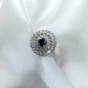 Black CZ Halo Ring | www.radiantjewels.store