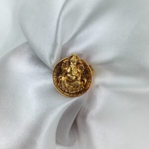 Gold-Plated Lord Ganesha Ring | www.radiantjewels.store