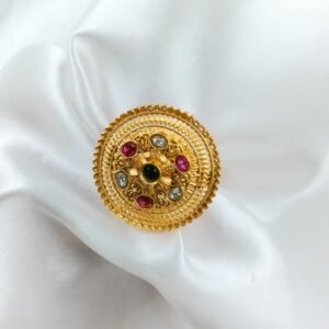 Traditional Gold-Plated Circular Ring | www.radiantjewels.store