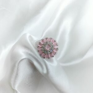 Soft Pink CZ Floral Cocktail Ring | www.radiantjewels.store