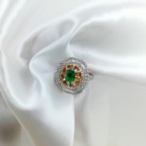 Copper-Toned Green CZ Ring | www.radiantjewels.store