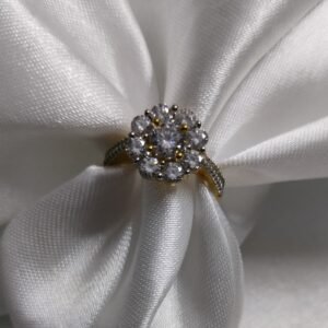 Gold Plated AD Floral Cluster Ring | www.radiantjewels.store