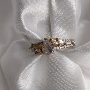 Gold-Plated CZ Leaf Band Ring | www.radiantjewels.store