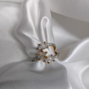 Triple Marquise CZ Gold-Plated Ring | www.radiantjewels.store