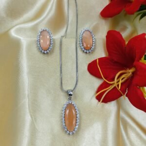 Peach Elegance Jewelry Set | www.radiantjewels.store