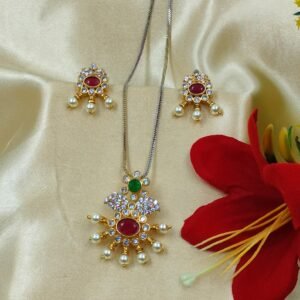 Gold‑Plated Kundan Pendant Set | www.radiantjewels.store