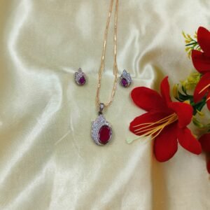 Rose Gold Ruby Spark Pendant Set | www.radiantjewels.store