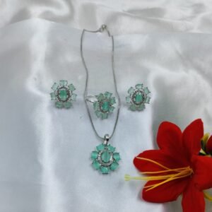 Mint Green Floral Jewelry Set | www.radiantjewels.store