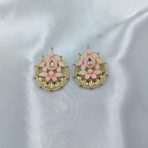Blush Pink Floral Kundan Earrings | www.radiantjewels.store