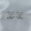 Silver-plated LV-inspired zircon stud earrings with sparkling crystals – www.radiantjewels.store