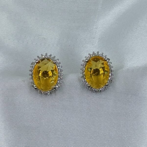 Yellow Oval Zircon Studs from www.radiantjewels.store
