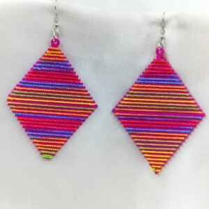 Multicolor Thread Diamond Earrings handcrafted with vibrant threads – www.radiantjewels.store