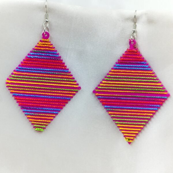 Multicolor Thread Diamond Earrings handcrafted with vibrant threads – www.radiantjewels.store